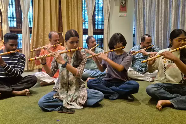 Flute class at Aalaap, Varanasi